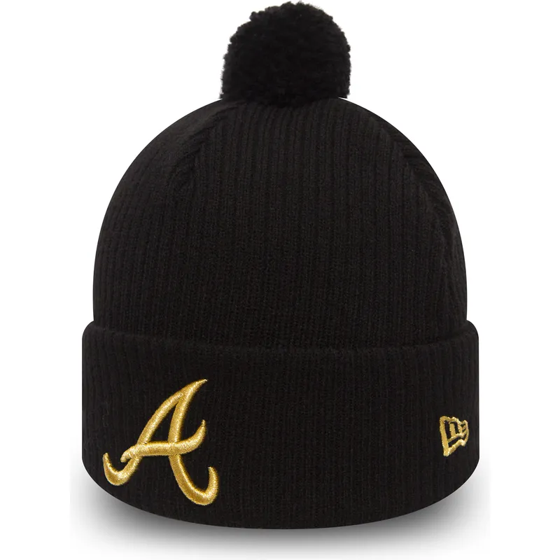 cappelli-pompon-nero-cuff-knit-sport-waffle-dei-atlanta-braves-mlb-di-new-era