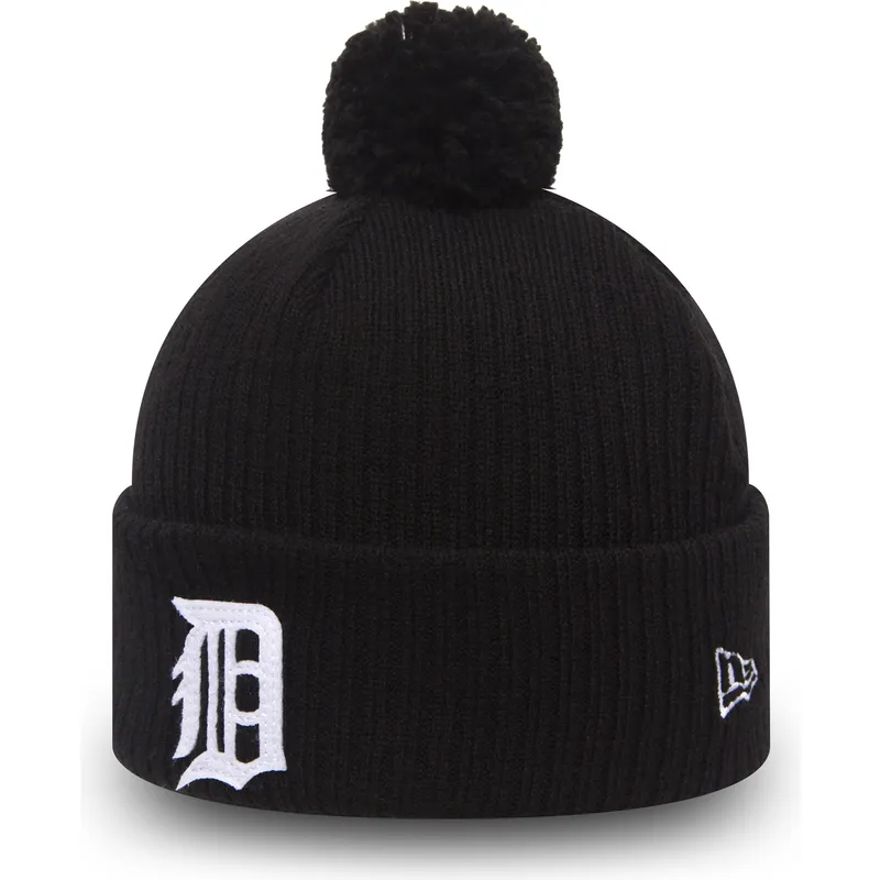 cappelli-pompon-nero-cuff-knit-lightweight-felt-bobble-dei-detroit-tigers-mlb-di-new-era