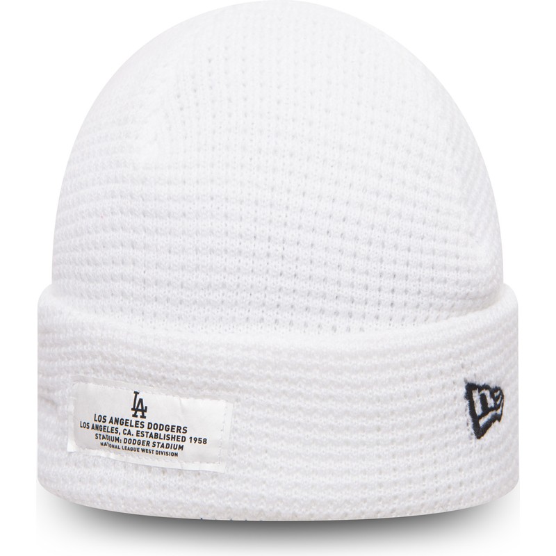 new-era-cuff-knit-mono-script-patch-los-angeles-dodgers-mlb-white-beanie