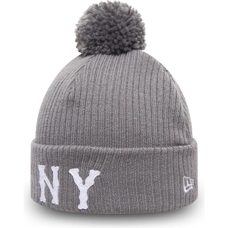 cappelli-pompon-grigio-cuff-knit-lightweight-felt-bobble-dei-new-york-highlanders-mlb-di-new-era