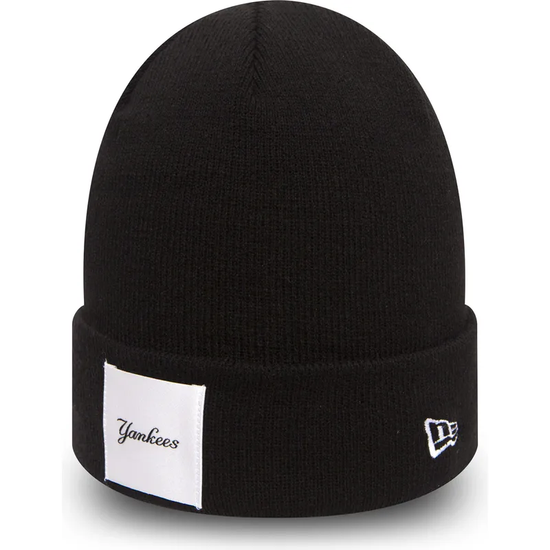berretto-nero-cuff-knit-satin-patch-dei-new-york-yankees-mlb-di-new-era