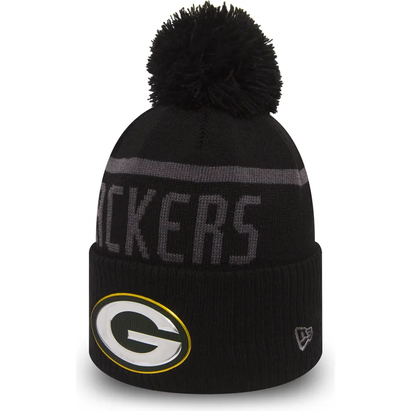 cappelli-pompon-nero-cuff-knit-coll-dei-green-bay-packers-nfl-di-new-era