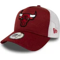 cappelli-curva-rosso-cinghia-regolabile-trucker-shadow-tech-a-frame-dei-chicago-bulls-nba-di-new-era