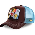 casquette-trucker-marron-et-bleue-sylvestre-vs-titi-tvg1-looney-tunes-capslab