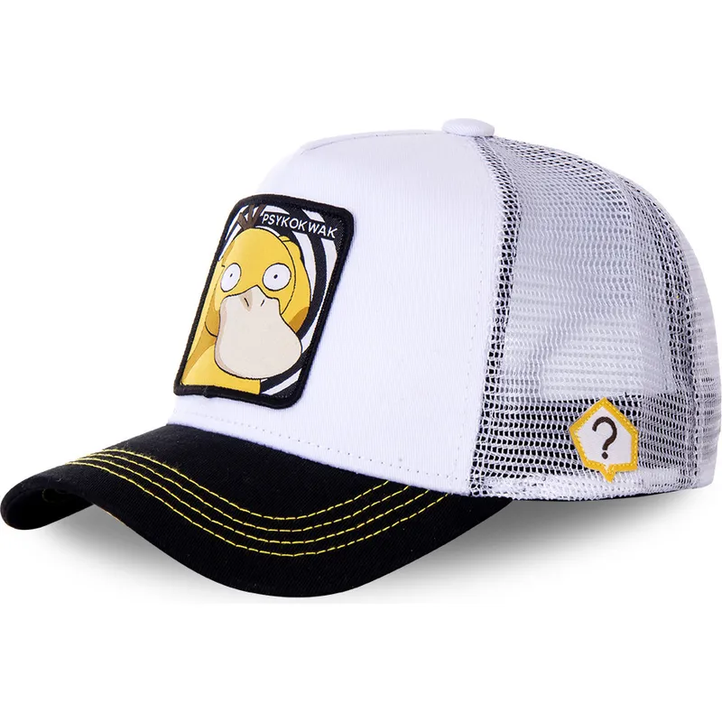 cappelli-curva-bianco-snapback-psyduck-pokemon-di-capslab
