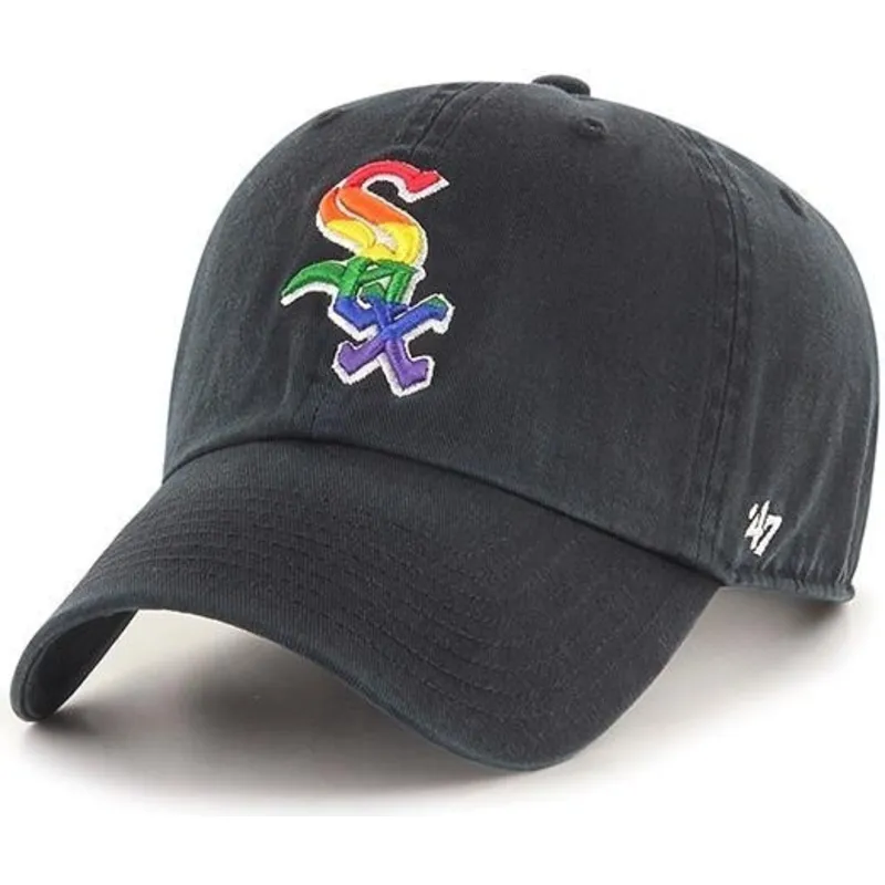 cappelli-curva-nero-cinghia-regolabile-dei-chicago-white-sox-mlb-di-47-brand