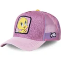 cappellino-trucker-rosa-glitterato-titti-twe4-looney-tunes-di-capslab