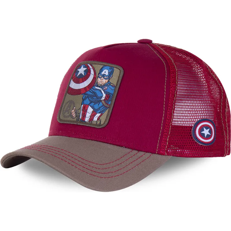mutzen-gebogen-rot-snapback-captain-america-marvel-comics-von-capslab mutzen-gebogen-rot-snapback-captain-america-marvel-comics-von-capslab