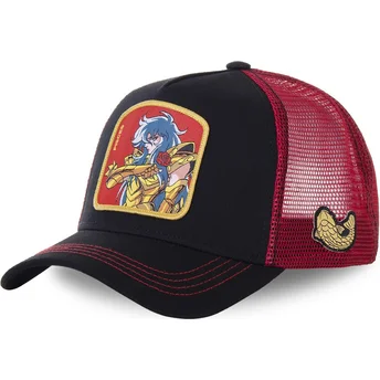 schwarze-und-rote-trucker-kappe-piscis-pis-saint-seiya-die-ritter-des-zodiac-von-capslab