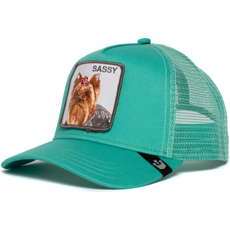 cappellino-trucker-verde-cane-yorkshire-terrier-sassy-lady-di-goorin-bros