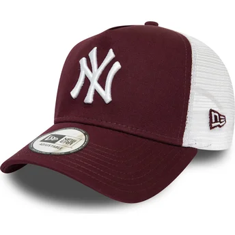 cappellino-trucker-bordeaux-e-bianco-essential-a-frame-dei-new-york-yankees-mlb-di-new-era