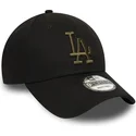 cappello-curvo-nero-regolabile-con-logo-verde-9forty-essential-dei-los-angeles-dodgers-mlb-di-new-era