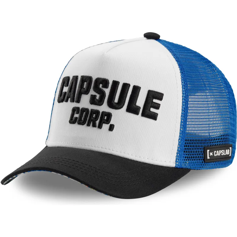 gorra-trucker-blanca-azul-y-negra-capsule-corporation-cor-dragon-ball-de-capslab