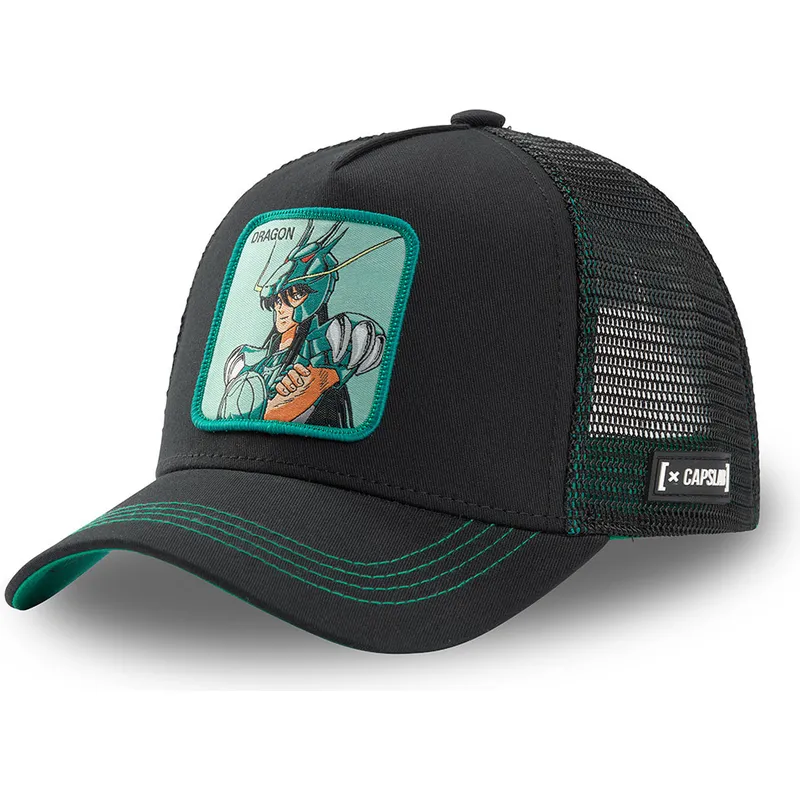schwarze-trucker-kappe-shiryu-des-drachen-dra3-saint-seiya-die-ritter-des-zodiac-von-capslab