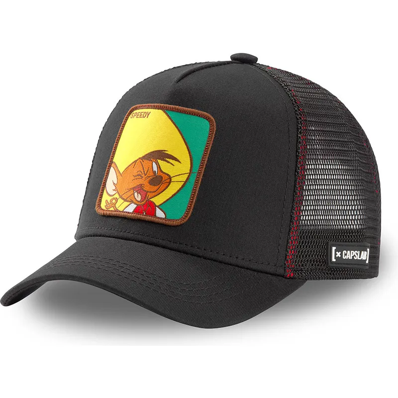 cappellino-trucker-nero-speedy-gonzales-gon2-looney-tunes-di-capslab
