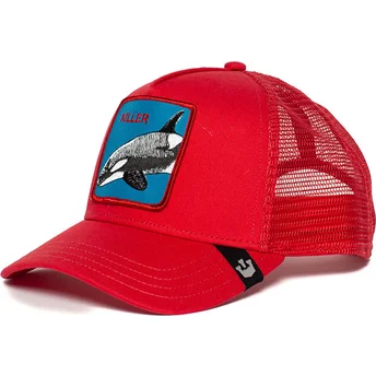 Czapka trucker czerwona orka Killer Whale Goorin Bros.