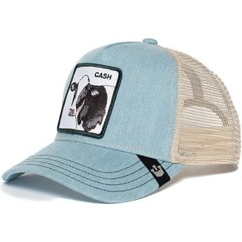 casquette-trucker-bleue-et-blanche-vache-cash-cow-goorin-bros