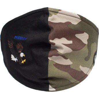 mascherine-e-protezione-nero-dei-mascarilla-reutilizable-negra-y-camuflaje-aguila-high-flyer-the-farm-di-goorin-bros