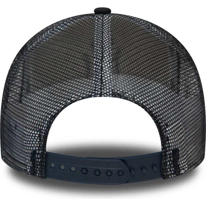 hvid-og-marinebla-trucker-kasket-team-colour-block-a-frame-fra-new-york-yankees-mlb-fra-new-era