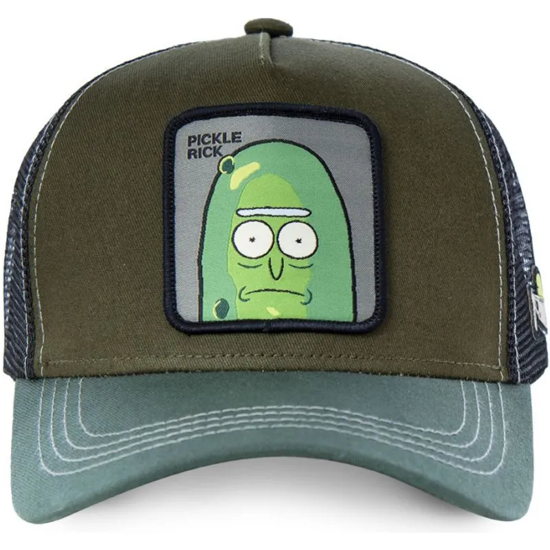 trucker-cap-grun-pickle-rick-rem-pic2-rick-und-morty-von-capslab