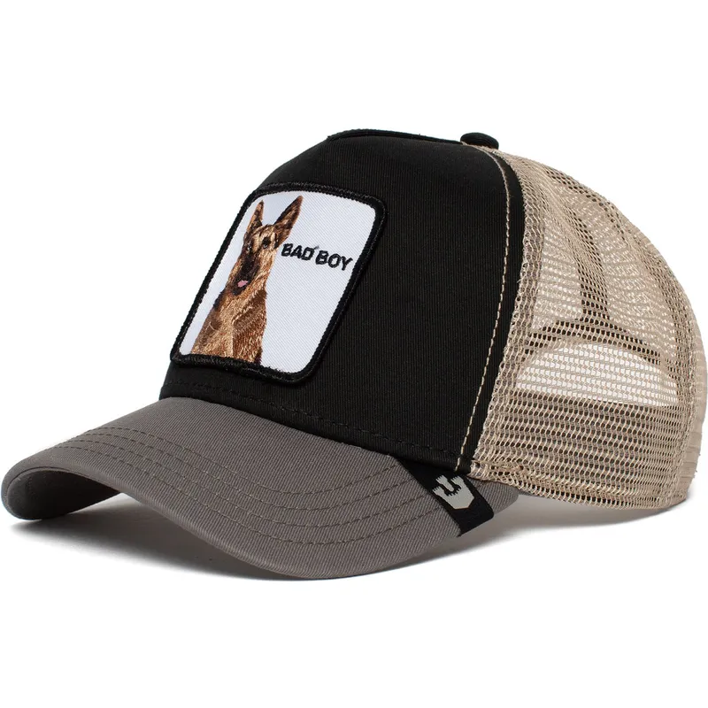 cappellino-trucker-nero-e-grigio-pastore-tedesco-bouncer-di-goorin-bros