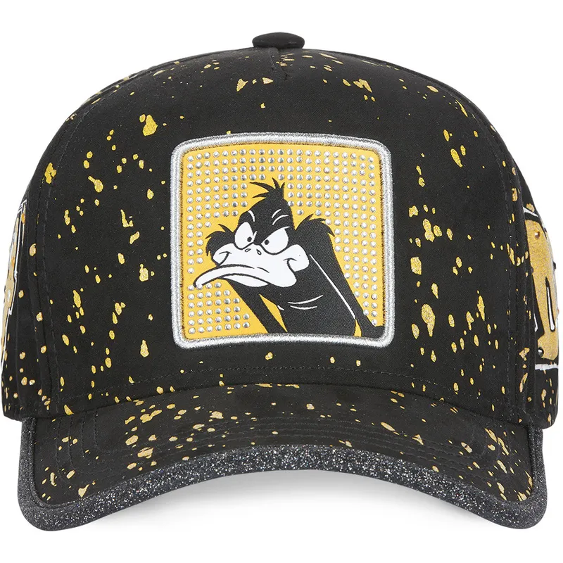schwarze-verstellbare-curved-cap-daffy-duck-tag-daf-looney-tunes-von-capslab