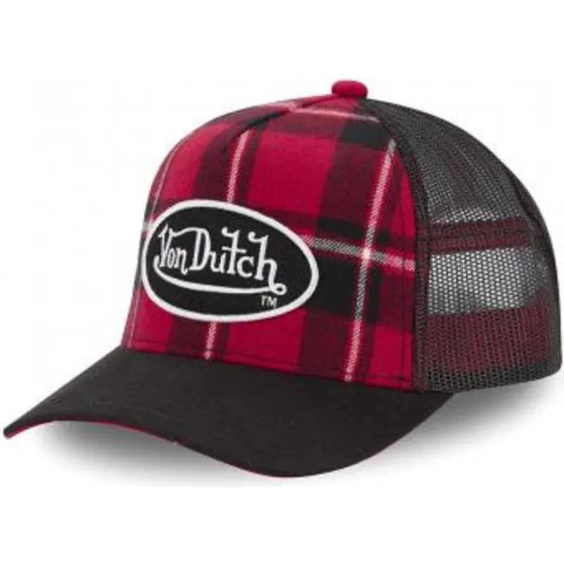 cappellino-trucker-rosso-a-quadri-car-a1-di-von-dutch