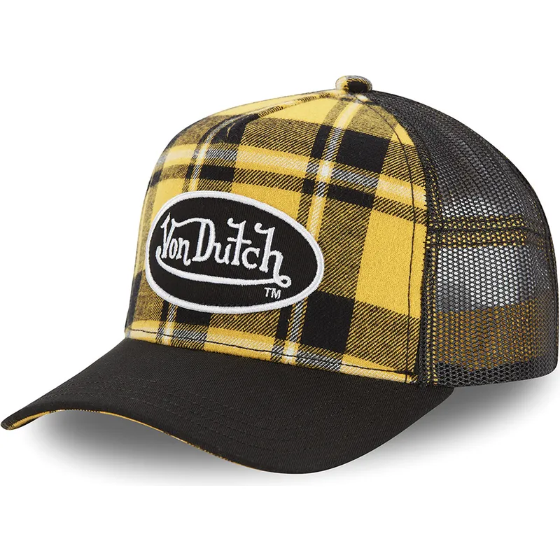 cappello-trucker-giallo-a-quadri-car-a2-di-von-dutch