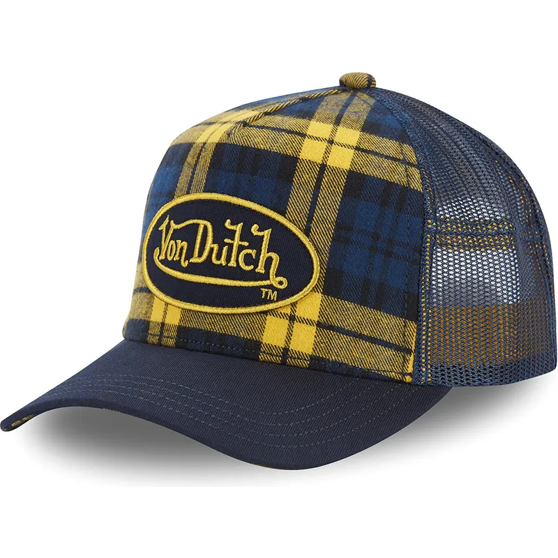 von-dutch-karierte-gelb-blaue-trucker-kappe-car-a4
