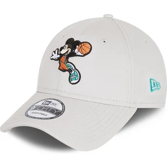 casquette-courbee-blanche-ajustable-9forty-character-sports-mickey-mouse-basketball-disney-new-era