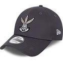 new-era-9forty-verstellbare-graue-kappe-mit-gebogenem-schirm-bugs-bunny-looney-tunes