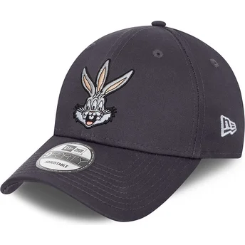 new-era-9forty-verstellbare-graue-kappe-mit-gebogenem-schirm-bugs-bunny-looney-tunes