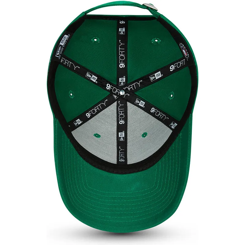 mutzen-gebogen-grun-verstellbares-band-9forty-league-essential-der-new-york-yankees-mlb-von-new-era