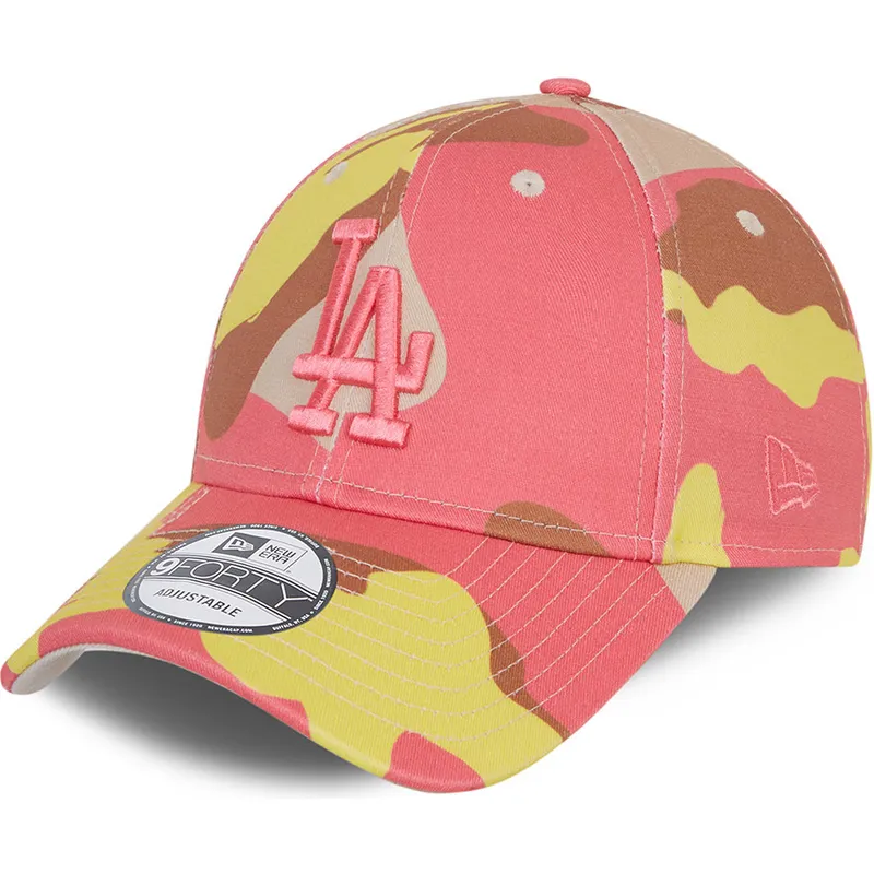 cappelli-curva-mimetizzazione-cinghia-regolabile-rosa-rosa-9forty-dei-los-angeles-dodgers-mlb-di-new-era