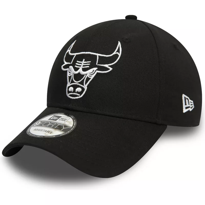 new-era-curved-brim-white-logo-9forty-league-essential-chicago-bulls-nba-black-adjustable-cap