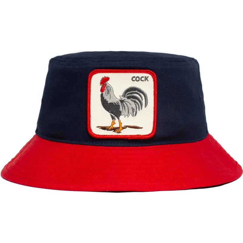secchi-blu-marino-dei-bucket-azul-marino-y-rojo-gallo-cock-americana-the-farm-the-farm-di-goorin-bros