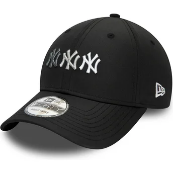 cappellino-curvo-nero-regolabile-9forty-stack-logo-dei-new-york-yankees-mlb-di-new-era