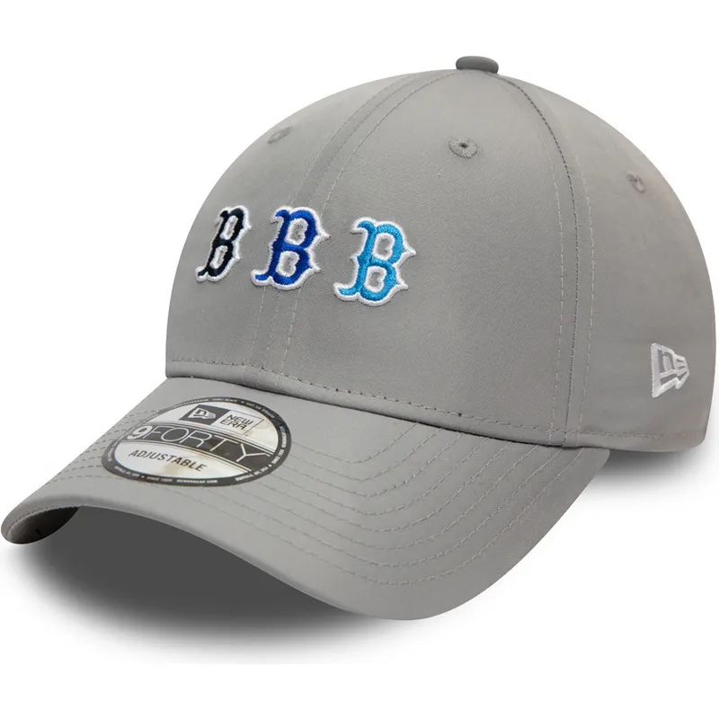 cappelli-curva-grigio-cinghia-regolabile-9forty-stack-dei-boston-red-sox-mlb-di-new-era