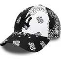 cappelli-curva-nero-cinghia-regolabile-9forty-paisley-print-dei-new-york-yankees-mlb-di-new-era