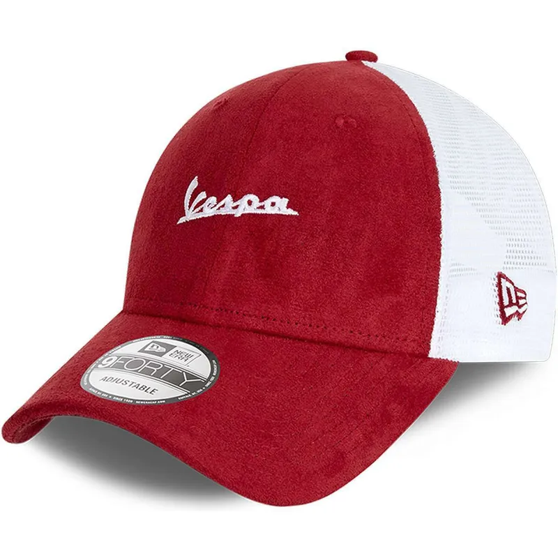 rote-suede-a-frame-vespa-piaggio-trucker-kappe-von-new-era