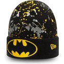 new-era-youth-batman-cuff-knit-paint-splat-dc-comics-black-beanie