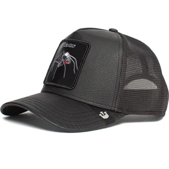 schwarze-trucker-kappe-spinne-deadly-encounter-the-farm-von-goorin-bros