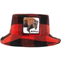 eimer-gebogen-rot-snapback-der-bucket-rojo-y-negro-bufalo-buffalo-i-m-a-little-hoarse-the-farm-the-farm-von-goorin-bros