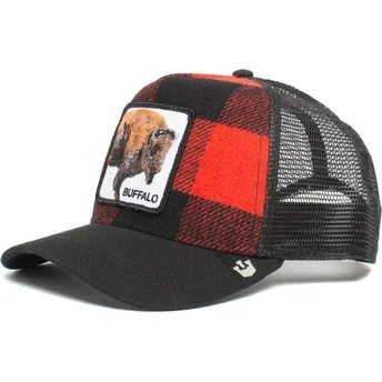 cappello-trucker-rosso-e-nero-bufalo-buffalo-di-goorin-bros