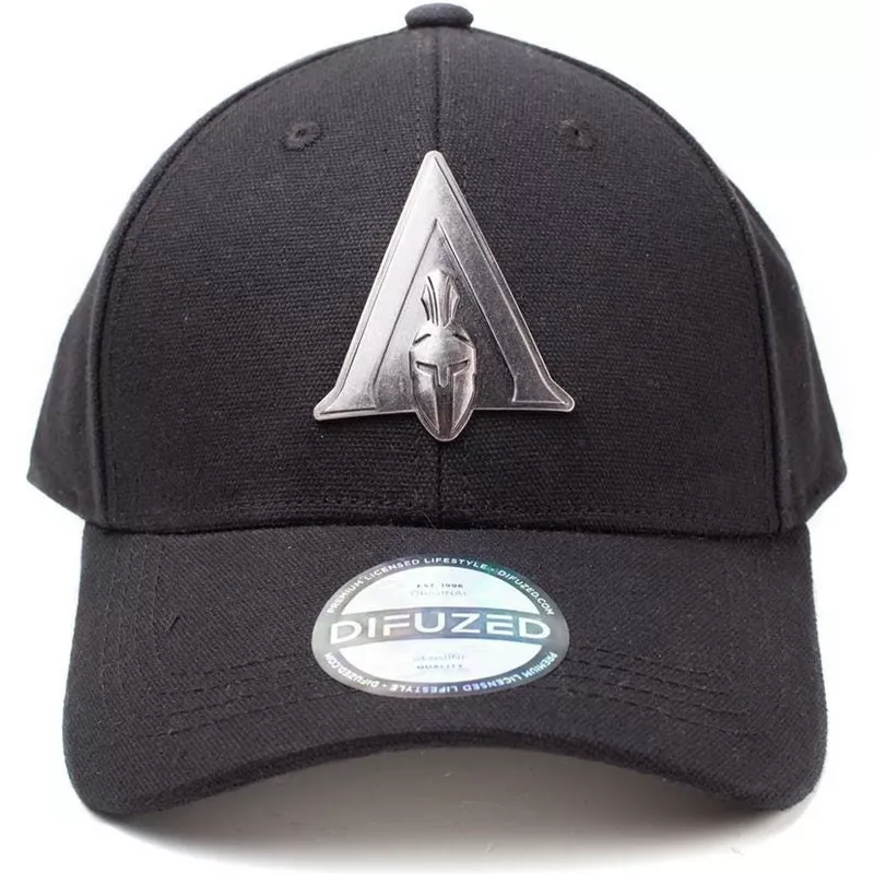 casquette-courbee-noire-ajustable-metal-badge-odyssey-assasins-creed-difuzed