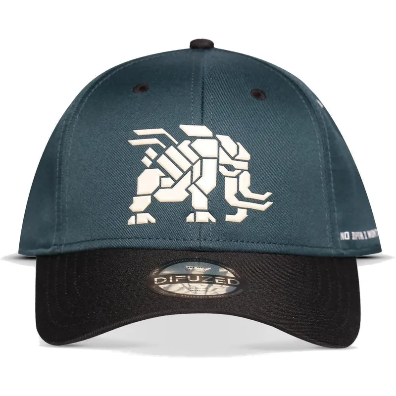 cappellino-curvo-blu-e-nero-snapback-tremortusk-mamut-forbidden-west-horizon-di-difuzed