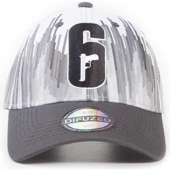 Gorra curva blanca y negra ajustable Classic Tom Clancy's Rainbow Six Siege de Difuzed