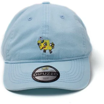 Difuzed Curved Brim Mocking SpongeBob SquarePants Blue Adjustable Cap