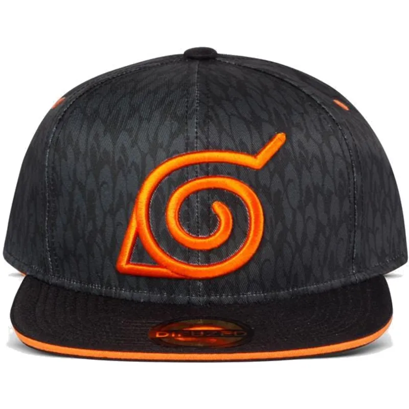 cappello-piatto-nero-snapback-konoha-symbol-naruto-di-difuzed