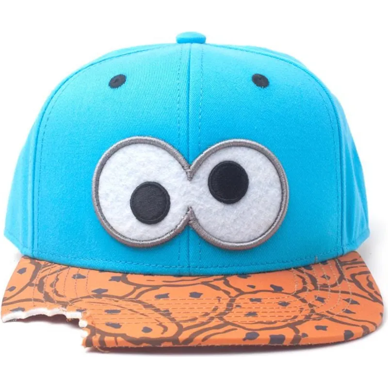 berretto-piatto-blu-e-marrone-snapback-mostro-dei-biscotti-cookie-bite-sesamo-di-difuzed